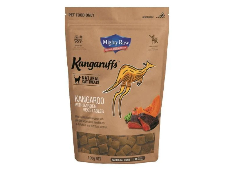 Kangaruffs Natural Cat Treats Kangaroo w/ Garden Vegetables 100g