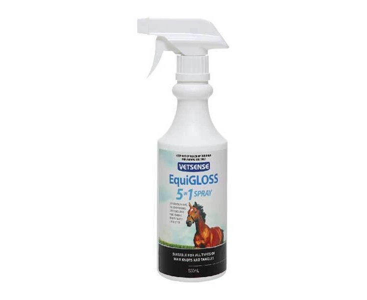 Vetsense Equigloss 5in1 500ml Coat Spray Detangler Deodorizer