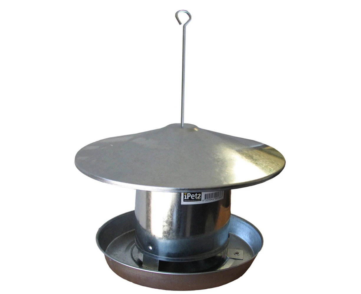 iPetz Galvanised Parrot Hopper Food Feeder 5 Inch