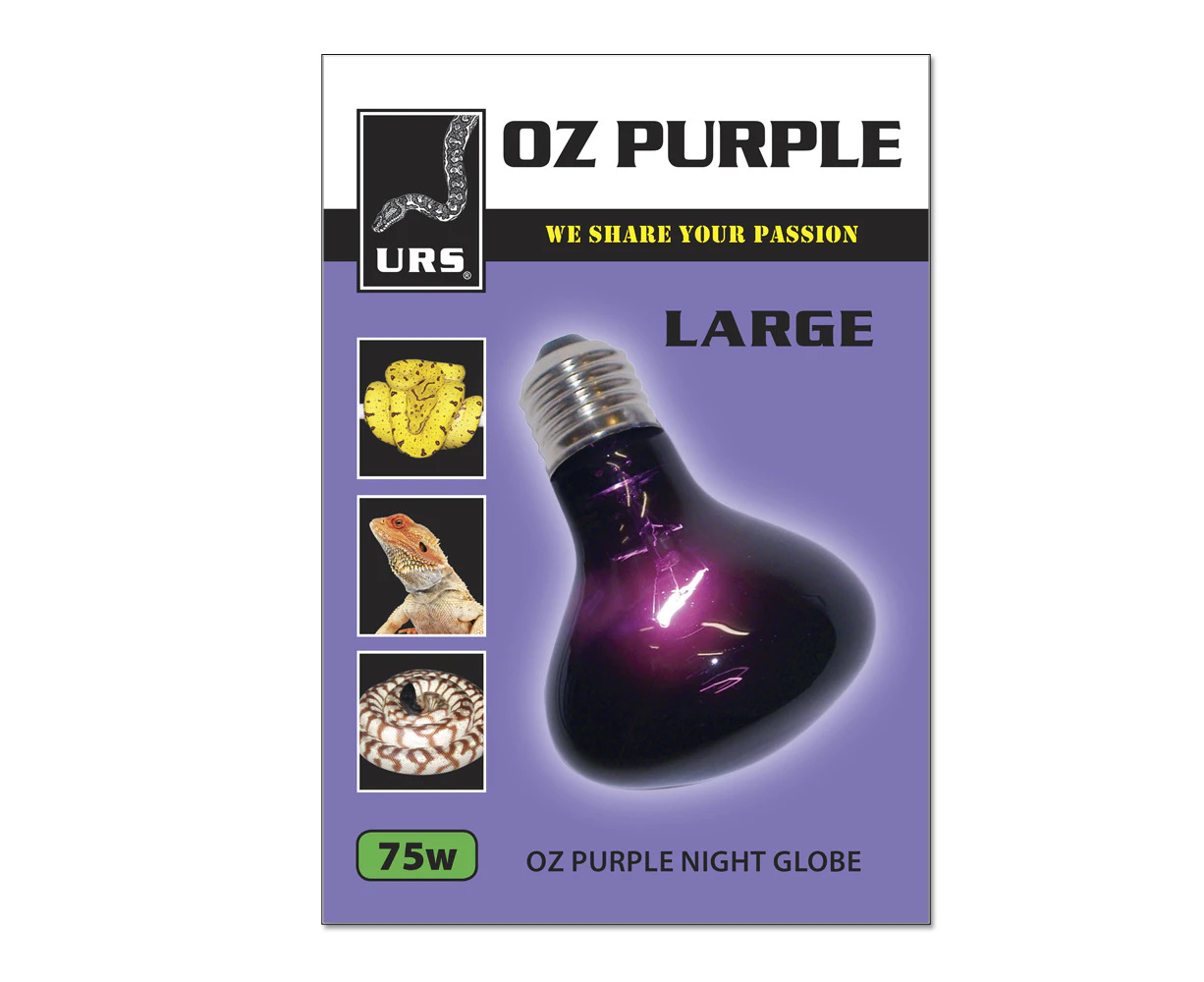 URS 100 Watt Large OZ Purple Night Globe Bulb Heating for Reptiles, Snakes, Lizards