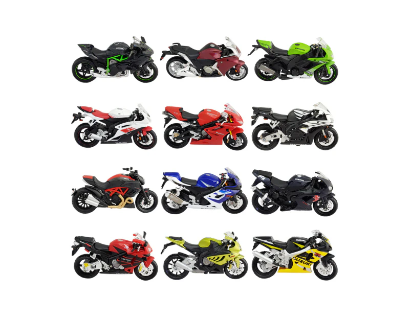 Maisto Licensed 1:18 Scale Honda Yamaha Kawasaki Suzuki ktm Bmw Ducati Triumph Diecast Motorcycle Toy Assorted