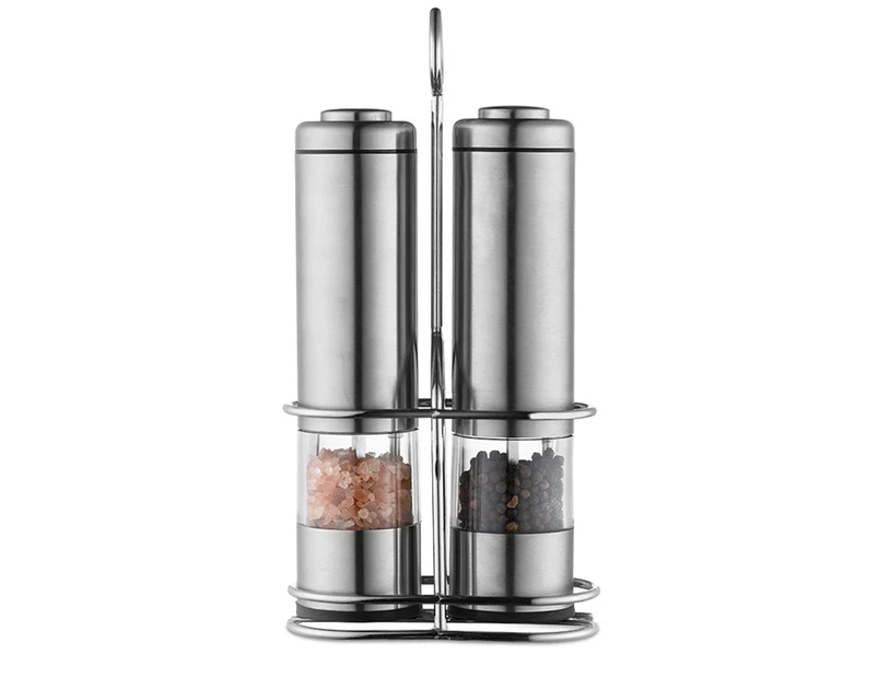 Electric Salt And Pepper Grinder, Adjustable Coarseness Stainless Steel Salt And Pepper Shakers