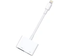 Digital AV Adapter Lightning To HDMI Adapter 1080P with Lightning Charging Port for Select IPhone, IPad and IPod Models and TV Monitor Projector (White)