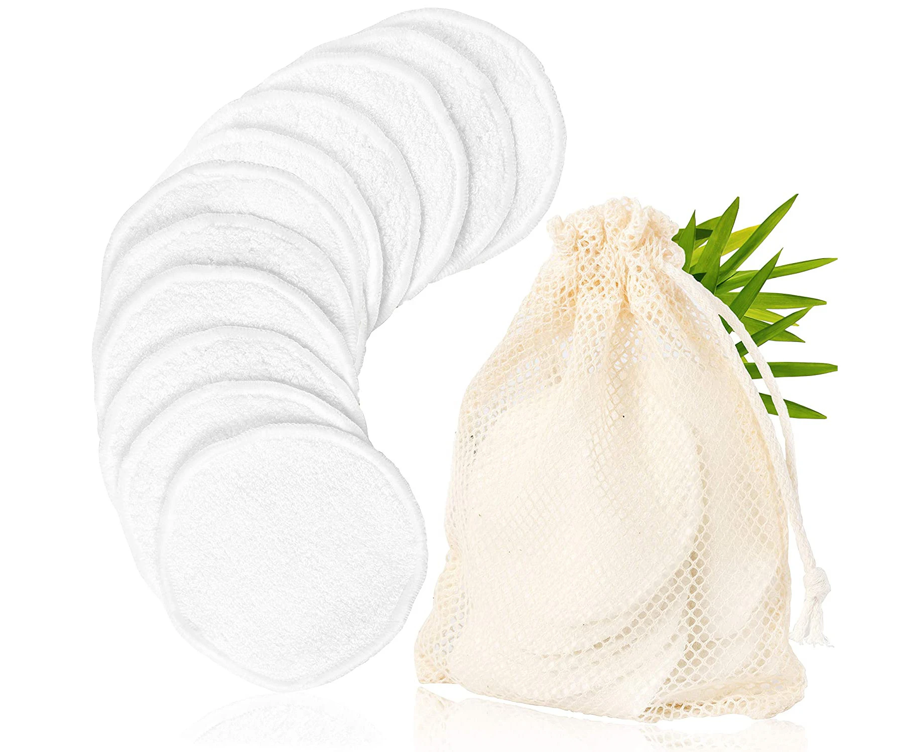 20 Pack Washable Makeup Removal Pads Made Of European Bamboo Reusable Cotton Pads And Cotton Laundry Bags | Washable Makeup Removal Pads