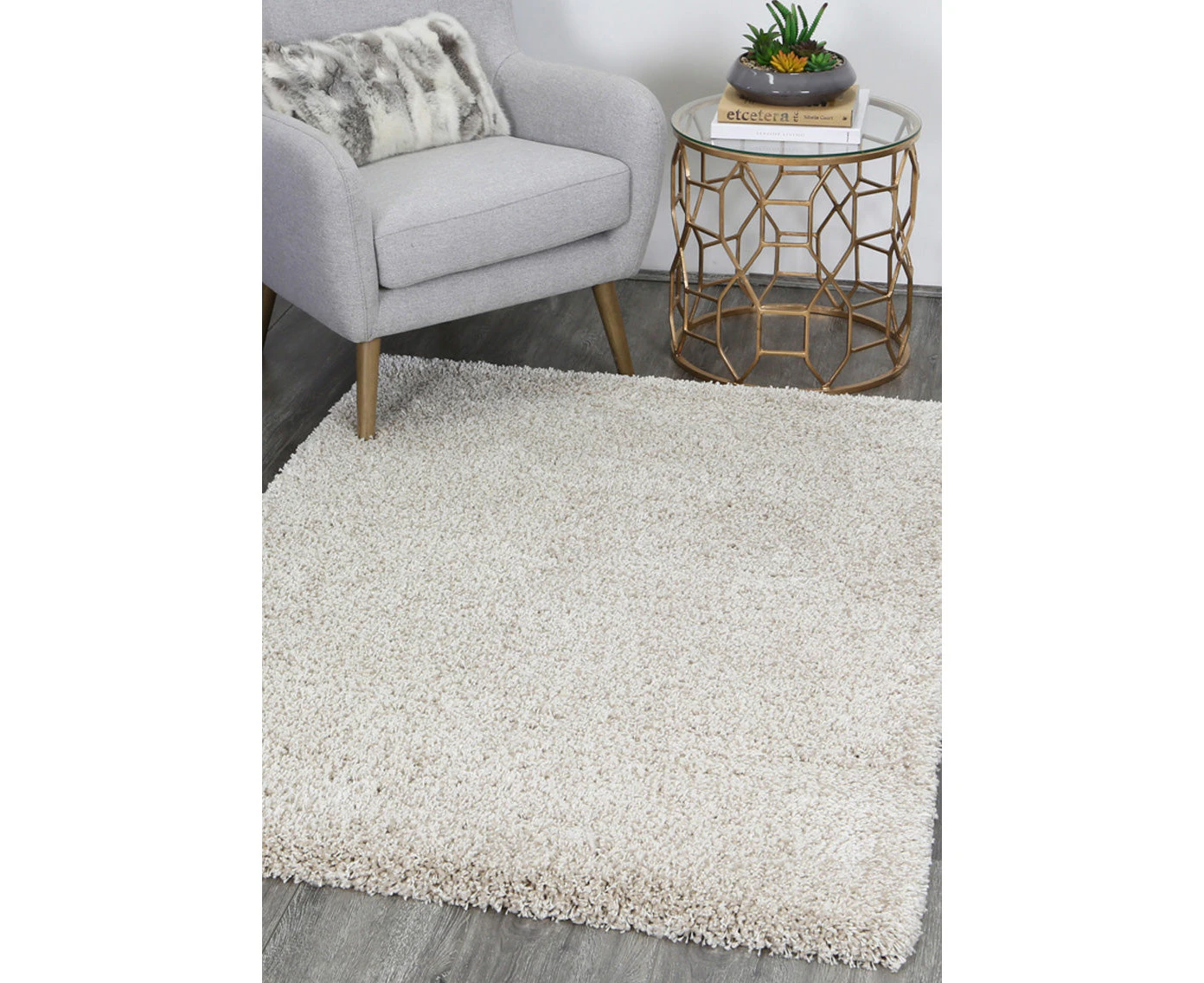 Arctic Plush Beige Cream Shaggy Rug 120x160 cm