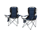 Weisshorn Camping Folding Chair Portable Outdoor Hiking Fishing Picnic Navy 2pcs