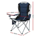 Weisshorn Camping Folding Chair Portable Outdoor Hiking Fishing Picnic Navy 2pcs