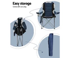 Weisshorn Camping Folding Chair Portable Outdoor Hiking Fishing Picnic Navy 2pcs