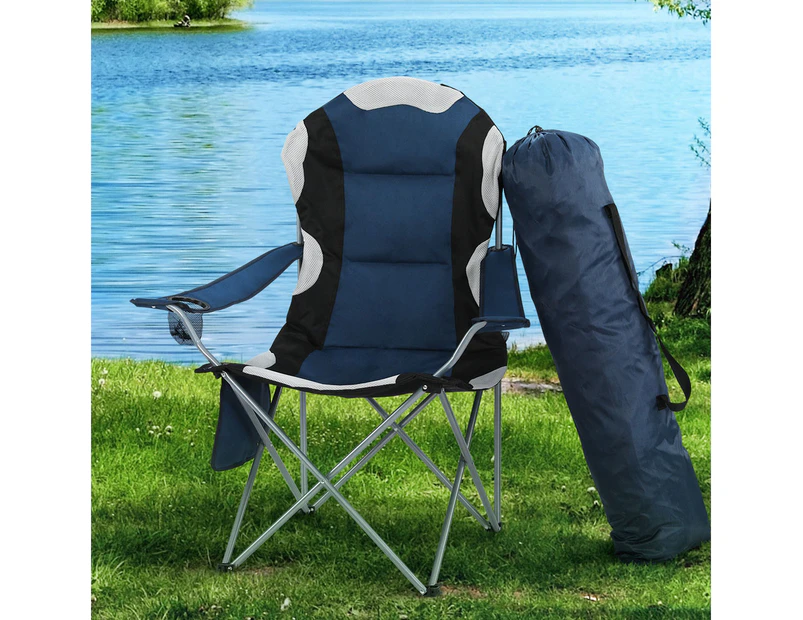 Weisshorn Camping Folding Chair Portable Outdoor Hiking Fishing Picnic Navy 2pcs