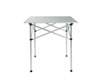 Weisshorn Folding Camping Table 70CM Roll Up Outdoor Picnic BBQ Aluminium Desk