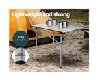 Weisshorn Folding Camping Table 70CM Roll Up Outdoor Picnic BBQ Aluminium Desk