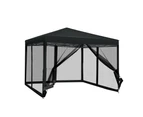 Instahut Gazebo Pop Up Marquee 3x3m Wedding Party Outdoor Camping Tent Canopy Shade Mesh Wall Black