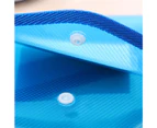 SunnyHouse More Thicken Snap Fastener File Bag PP Practical Waterproof Document Pouch for Home-Blue L