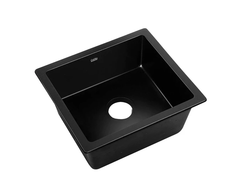 Cefito Granite Kitchen Sink 46X41CM Stone Kitchen Sinks in Black