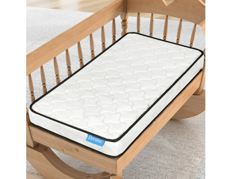 Dreamz Baby Kids Spring Mattress Firm Foam Bed Cot Crib Breathable 13cm Thick - White