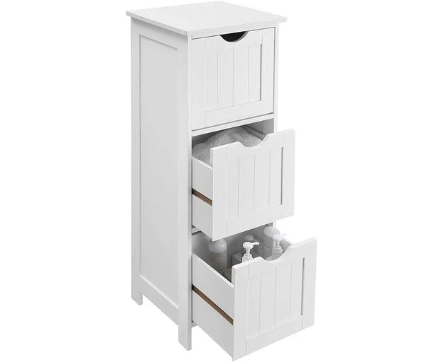 VASAGLE Floor Cabinet with 3 Drawers White