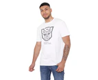 Transformers Mens Autobots Outline Logo T-Shirt (White) - TV1749