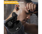 Bluetooth-compatible Headset LED Power Subwoofer Intelligent Noise Reduction Low Latency Music Game Call Function Stereo Surround In-ear Wireless - Black