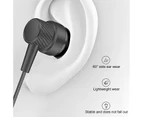 Wired Earbud Intelligent Noise Reduction Powerful Bass Ergonomic 3.5mm HiFi In-ear Sports Gaming Earbud for Running - Black