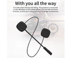 Motorcycle Helmet Headset Rechargeable Noise Reduction Auto Answering Handsfree Waterproof HiFi Sound Motorbike Bluetooth-compatible Helmet Headset - Black