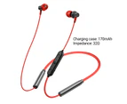 S1 Wireless Earbud High Fidelity Intelligent Noise Redcution Life Waterproof Bluetooth-compatible5.1 Mini Stereo Neckband In-ear Earbud for Doing Sports - Red