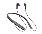 Wireless Earbud High Fidelity Mega Bass Cool RGB Light Bluetooth-compatible5.2 Mini Stereo Neckband In-ear Earbud for Doing Sports - Black