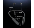 Neckband Earphone Magnetic Long Battery Life IPX5 Waterproof Wireless Bluetooth-compatible Headset Sport Earbuds for Running - Black