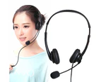 Business Headset HD-compatible Sound Effect Noise Cancelling Breathable 3.5mm Wired Call Center Headphone with Microphone for Truck Driver Office - Black
