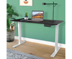 Ufurniture Electric Standing Desk Height Adjustable 140cm Splice Board Sliver Frame/Black Matte Table Top