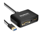 Simplecom DA326 USB 3.0 to HDMI + VGA Video Adapter with 3.5mm Audio Full HD 1080p