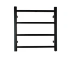 4 Bars Square Electric Heated Towel Rack 520x500mm Black Stainless Steel Towel Rail Warmer Clothes