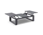 Santorini 3+1+1 Aluminium Lounge Setting with Coffee Table - Outdoor Lounges - Charcoal