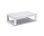 Outdoor Santorini 3+2+1+1 Outdoor Aluminium Lounge Set With Coffee Table - Outdoor Lounges - White with Denim Grey Cushions