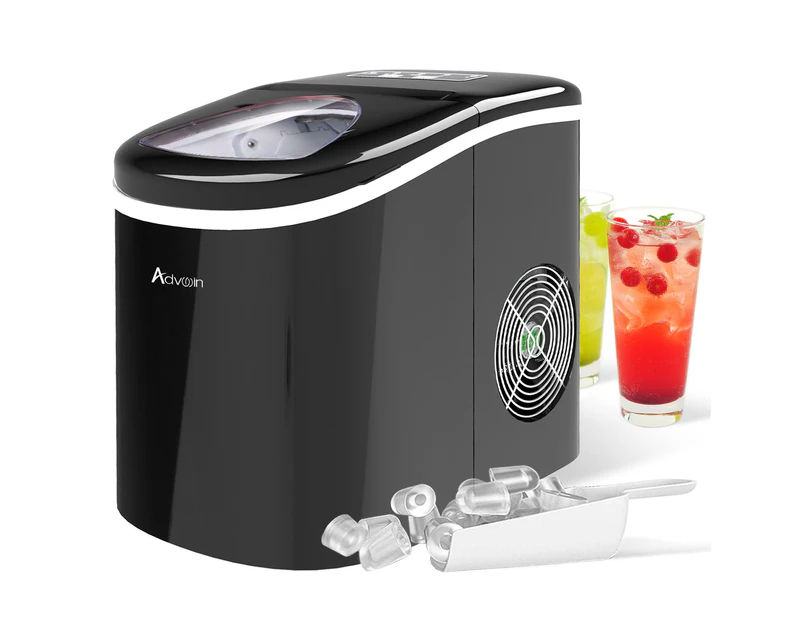 Advwin 2.2L Portable Ice Cube maker machine Commercial Home with Intelligent LED Touch Screen Black