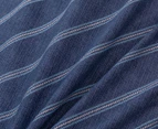 Dreamaker Amalfi Stripe 100% Cotton Reversible Quilt Cover Set - Blue