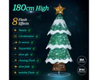 180cm Christmas Tree Decoration LED Strip Light Home Display Xmas Outdoor Holiday Ornaments Folding 3 Tiers 8 Flickering Effects Star Topper