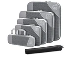 6Pcs Set Compression Packing Cubes Travel Accessories Expandable Packing Organizers - Grey