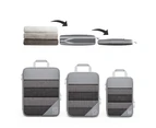 6Pcs Set Compression Packing Cubes Travel Accessories Expandable Packing Organizers - Grey