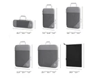 6Pcs Set Compression Packing Cubes Travel Accessories Expandable Packing Organizers - Grey