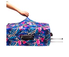 Elastic Luggage Protective Cover Zipper Suit 18-32in Bag Suitcase Covers - Blue Leaves Flamingo