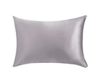 48x74cm Both Sides 100% Mulberry Silk Pillowcase Silk Pillow Case Pillow Cover with Hidden Zipper - Grey
