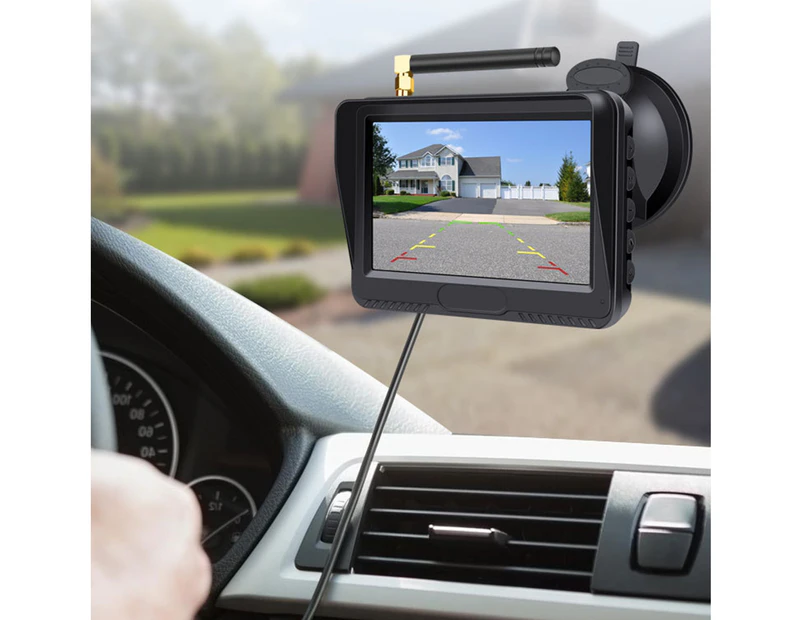 1 Set Car Reversing  Prevent Falling Safeguarded Plug-play Car Reversing Device Night Vision Vehicle Backup Camera for Car - Black