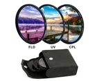 Centaurus Professional UV CPL Polarizer FLD Photo Photography Filter Kit for SLR Camera- 49mm