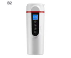 Car Heating Cup Digital Display Universal 304 Stainless Steel 12V 24V Truck Water Kettle for Self-driving Tour - B2