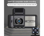 3.16-inch Driving Recorder Wide Angle Loop Recording Dual Lens 1080P WiFi Car DVR Video Recorder Backup Camera for Vehicle - Black