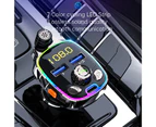 BC08 Car Charger Wireless Handsfree Calling Intelligent Bluetooth-compatible 5.0 FM Transmitter for Truck - Black
