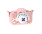 Centaurus X8 Cartoon Digital 2.0Inch 1080P 20MP Rechargeable Kids Camera Toy Children Gift-Pink Cat
