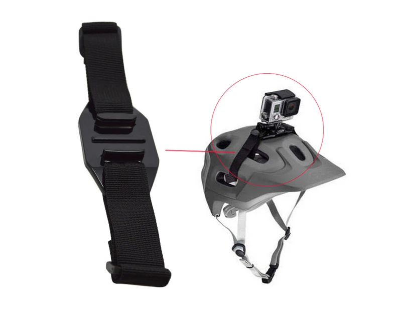 Centaurus Adjustable Bicycle Sports Vented Action Camera Helmet Strap Mount Belt for GoPro-Black