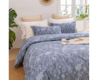 Dreamaker Nature 100% Cotton Quilt Cover Set - Blue