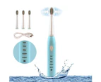 Sonic Electric Toothbrush, 4 Free Replacement Heads Included as Gifts Ideal for Adult Children and Couples Use USB Fast Charging Waterproof Toothbrush,Blue